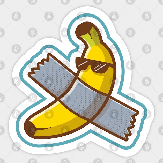 Banana Art Duct Tape Funny Sunglasses Sticker by markz66